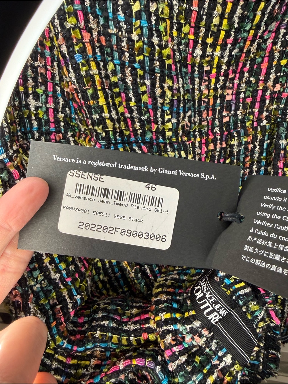 Versace Jeans Couture Tweed Pleated Skirt